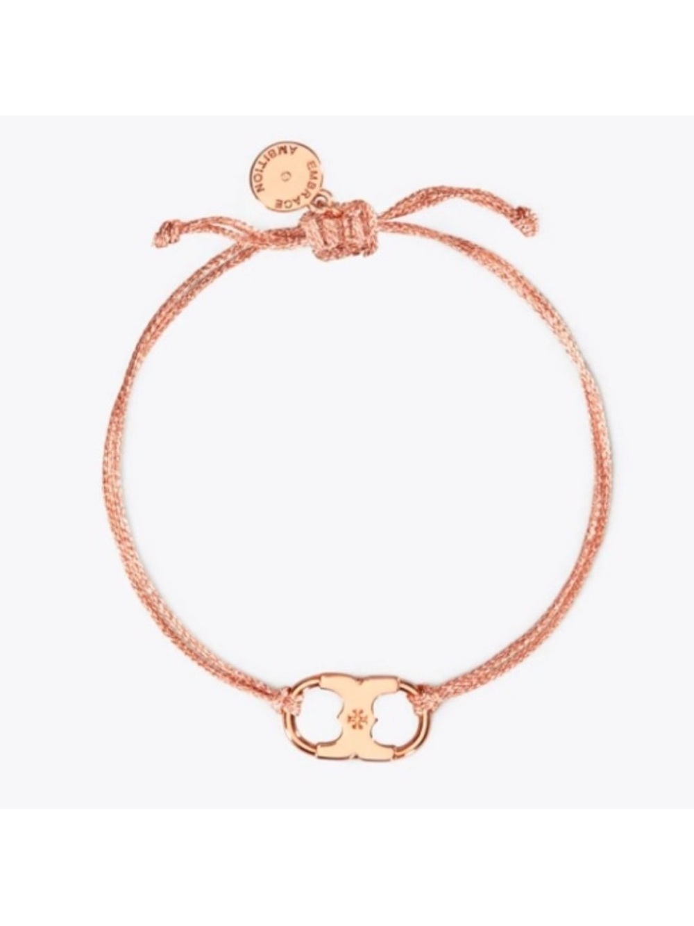 Tory Burch Embrace Ambition Corded Bracelet in Rose Gold